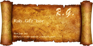 Rab Gábor névjegykártya