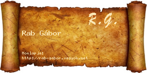 Rab Gábor névjegykártya